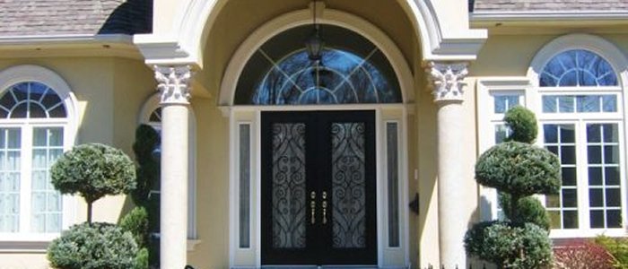 black double exterior front door