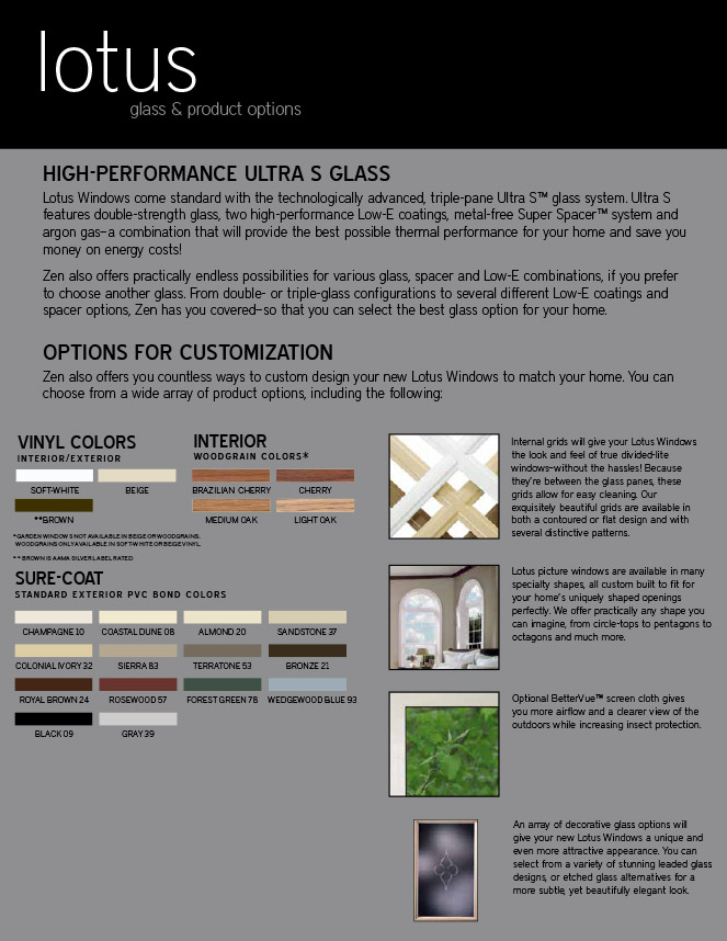 Lotus glass and product options